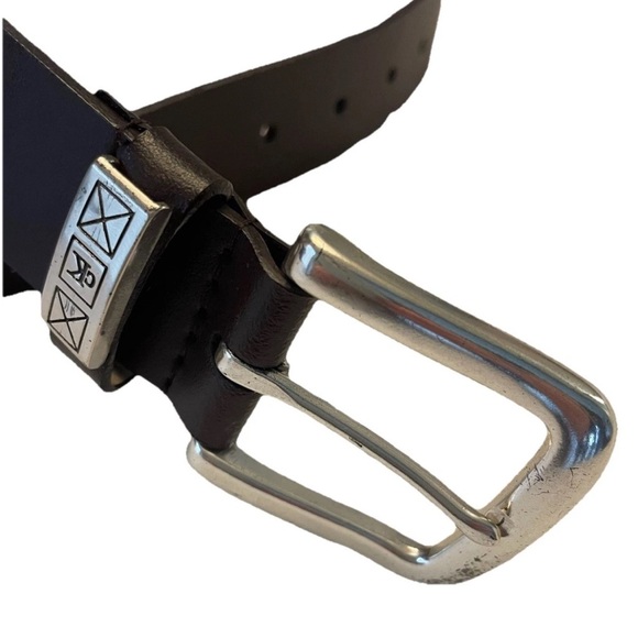 Vintage Calvin Klein Belt Leather Brown with Silver buckle Size S - Picture 3 of 5